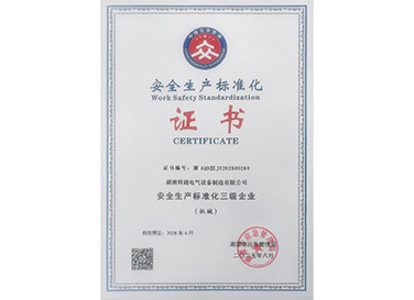 安全生產(chǎn)標準化三級企業(yè)證書